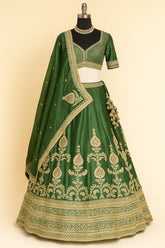 Green Matka Silk Designer Lehenga
