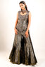 Black Brocade Silk Woven Palazzo Set with Handwork