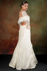 Pearl White Net Sequin and Cutdana Worked Designer Lehenga