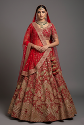 Maroon Silk Heavy Worked Bridal Lehenga
