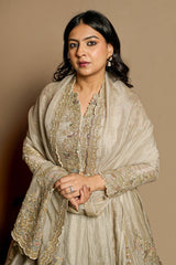 Sage Green Organza Zardosi and Embroidered Worked Lehenga