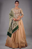 Golden Crush Tissue Lehenga with Heavily Embellished Jewel Stone Blouse with Bandhej Dupatta