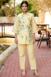 Light Yellow Embroidered Co-Ord Set