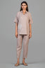 Dusty Rose Pink Linen Bead Work Co-Ord Set