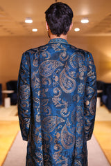 Teal Green Jacquard Silk Kurta Pajama