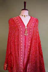 Red Georgette Traditional Rai Bandhej Saree