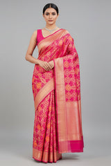 Rani Pink Silk Traditional Woven Saree