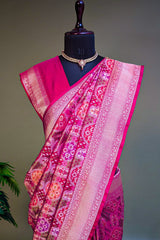 Rani Pink Silk Traditional Woven Saree