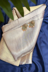 Golden Kanchipuram Tissue Silk Woven Saree