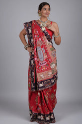 Red Silk Traditional All Over Pichwai Embroidered Saree