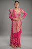 Pink Georgette Bandhej Traditional Saree with Kaat and Sequin Beaded Work