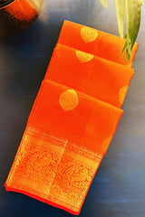 Burnt Orange Kanchipuram Tissue Silk Woven Saree
