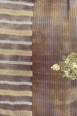 Purple Tissue Woven Saree with Lace Work