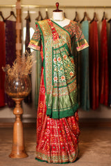 Maroon Gaji Silk Traditional Gharchola Saree with Embroidery