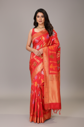 Red Silk Traditional Paithani Woven Saree