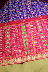 Purple Silk Traditional Patola Saree with Gota Sequin Work