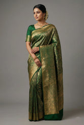 Green Kanchipuram Silk Woven Traditional Saree