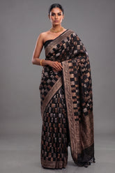 Black Banarasi Silk Woven Saree
