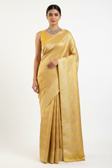 Light Yellow Silk All Over Woven Saree