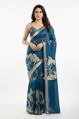 Blue Silk Saree with Zari Weaving