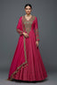 Pink Tissue Crush Handworked Anrakali Suit with Dupatta
