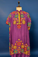 Dark Magenta Silk Embroidered Co-Ord Set