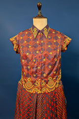 Twilight Lavender Satin Printed Co-Ord Set with Sequin Embroidery Work