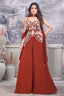 Maroon Crepe Silk Sequinned Slit Cut Palazzo Suit