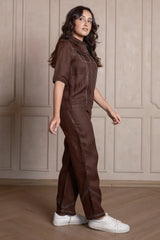 Coffee Brown Linen Co-Ord Set