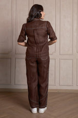 Coffee Brown Linen Co-Ord Set