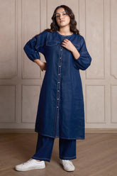Navy Blue Linen Co-Ord Set