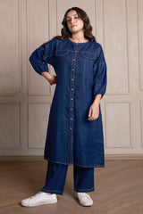 Navy Blue Linen Co-Ord Set