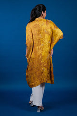 Mustard Crepe Silk Printed Kurti