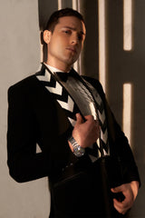 Black and Peal White Imported Tuxedo Suit