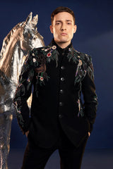 Imported Black Handworked Suit