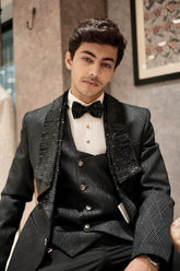 Black Imported Tuxedo 5 Piece suit