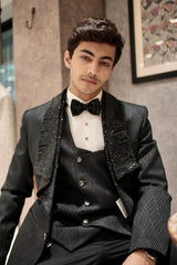 Black Imported Tuxedo 5 Piece suit
