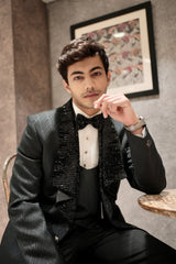 Black Imported Tuxedo 5 Piece suit