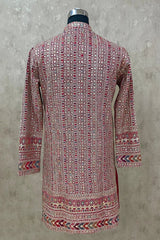Hot Pink Georgette Sequin Embroidered Kurta Set