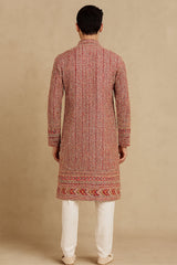 Hot Pink Georgette Sequin Embroidered Kurta Set