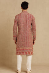 Hot Pink Georgette Sequin Embroidered Kurta Set