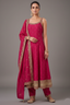 Pink Art Silk Sequins Embroidery Worked Anarkali Suit - pink silk saree embroidery