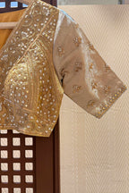 Golden Tissue Silk Beads and Cutdana Worked Lehenga