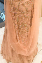 Pink Lycra Net Shimmer Designer Handworked Lehenga