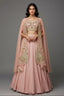 Dusty Pink Silk Crop Top Lehenga with Cutdana Beaded Worked Jacket