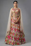 Ivory White Chinon Printed Jewel Neck Lehenga Set