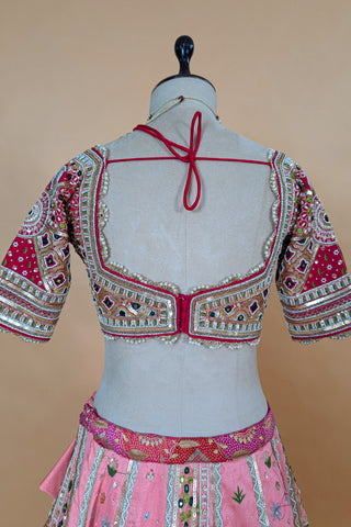 Pink Ombre Tissue Silk Designer Lehenga