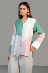 Multi Colored Linen Tunic and Pant Set