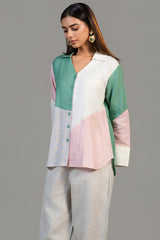 Multi Colored Linen Tunic and Pant Set