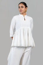 Ivory White Soft Cotton Co-Ord Set